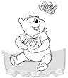 Laminas para colorear dibujos de primavera Winnie the Pooh